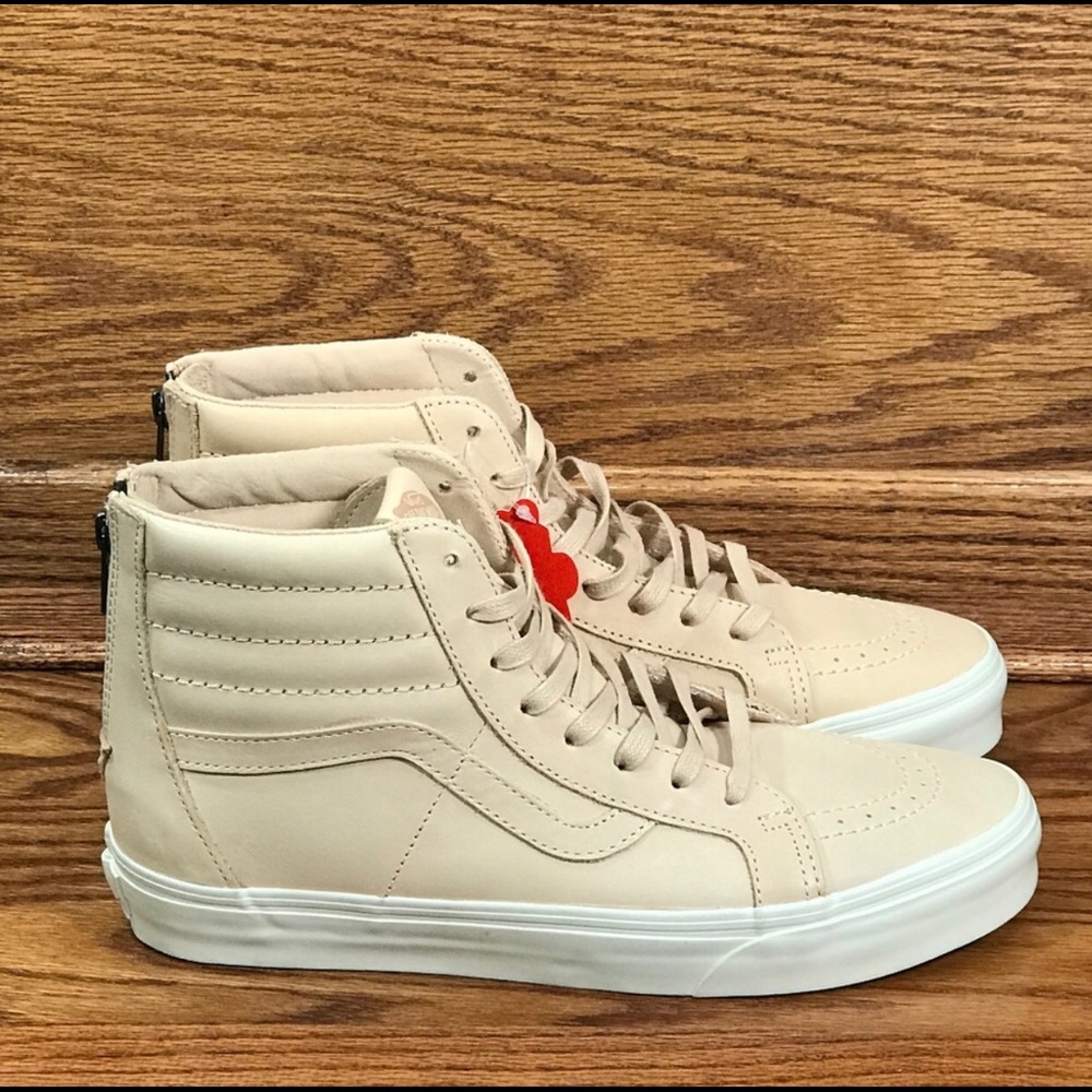 Vans Sk8 Hi Reissue Zip Veggie Tan Leather Shoes